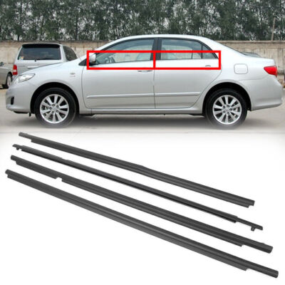 For 2009-2012 10 Toyota Corolla 4x Weatherstrip Window Moulding Trim Seal Belt