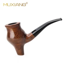 Handmade Rosewood Tobacco Pipe With 3m Filter Bent Stem Smoking Pipe Sitter Pipe