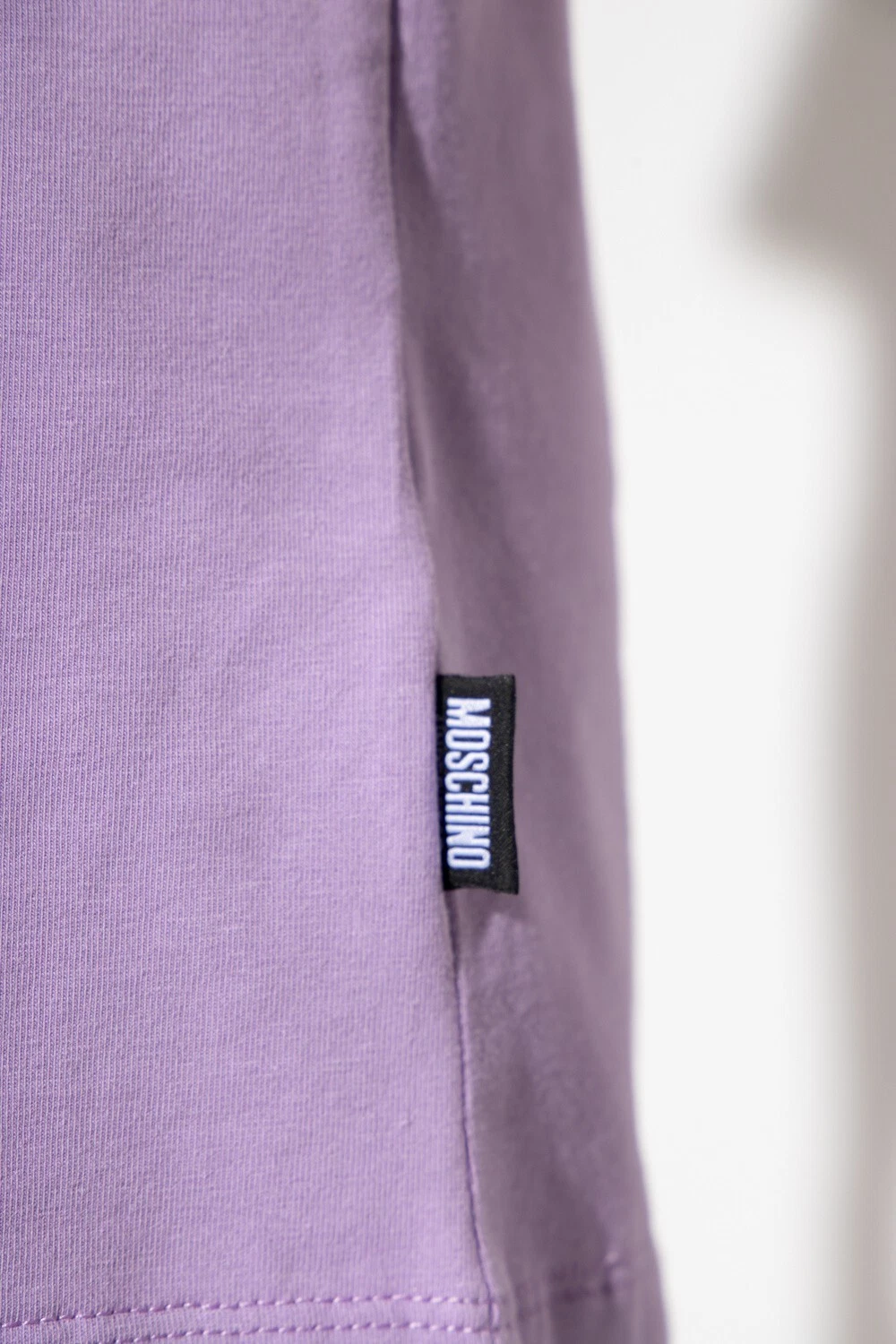 T shirt Moschino Under Bear abito viola taglia M prezzo di ricambio £150