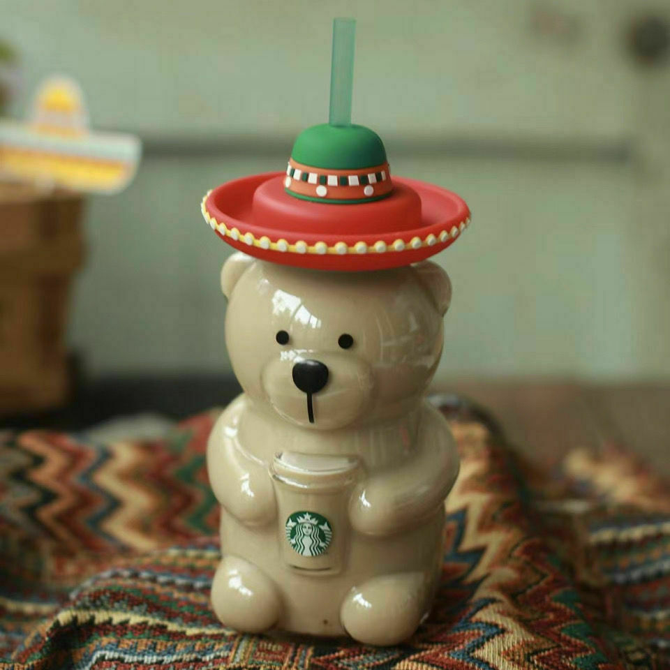 Hot New Limited Edition Starbucks Cute Bear Milk Cup Large Glass Cup