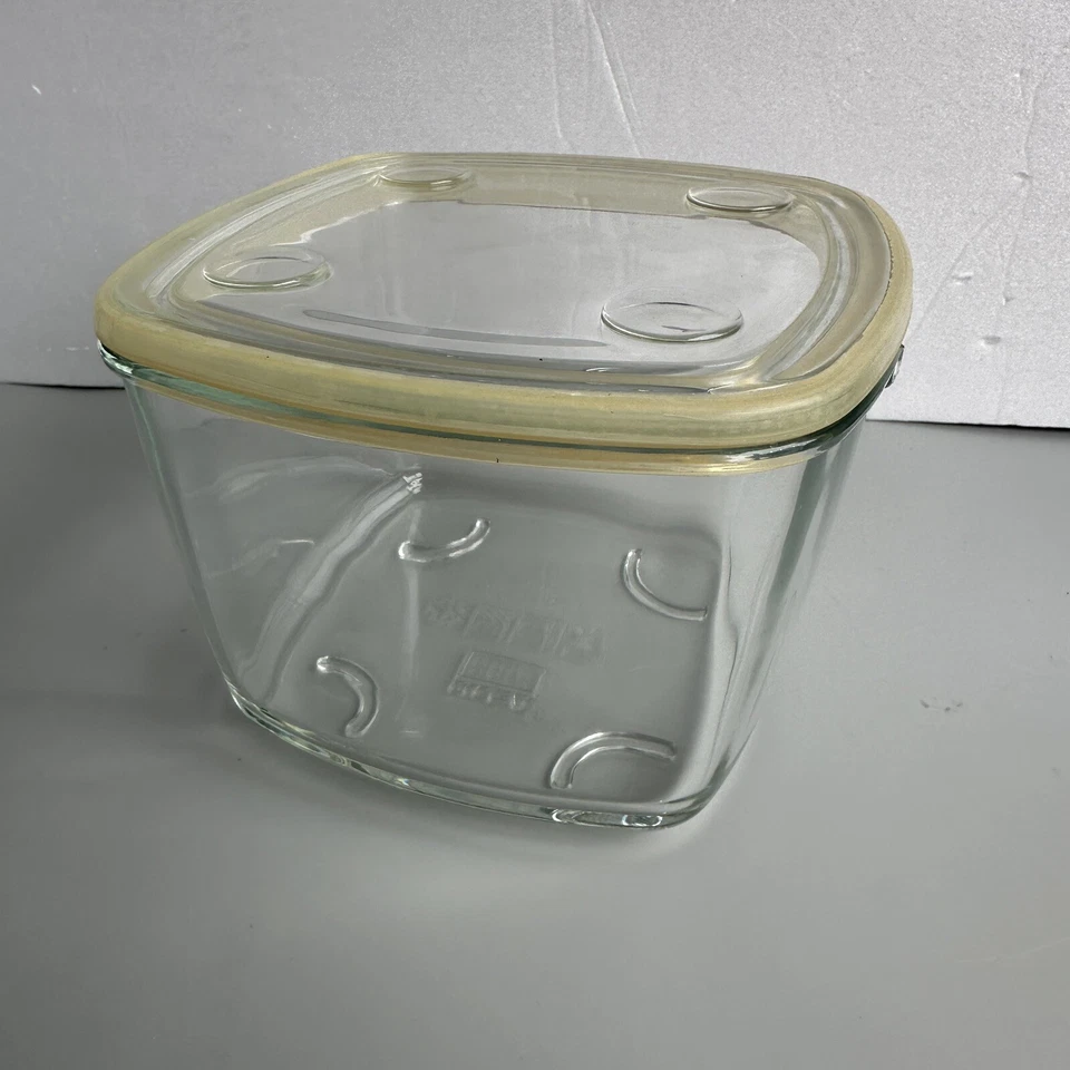 Contenedor de alimentos de vidrio Ikea 365+ plato refrigerador almacenamiento transparente caja de almacenamiento vintage Foto 2 de 4