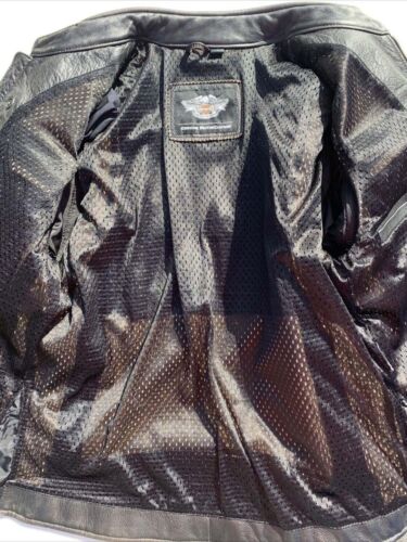 Men Harley Davidson Dauntless Convertible 2 in 1 Genuine Cowhide Leather Jacket - Picture 9 of 9