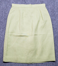 Vintage Worthington Skirt Womens 8P Petite Green Flash Linen Lined New