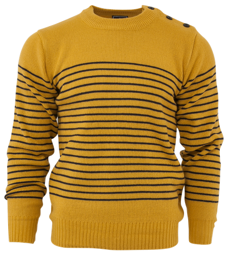 Relco Mens Mod Striped Naval Mustard 
