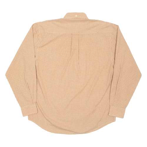 BEN SHERMAN Mens Shirt Beige Check Long Sleeve M - Picture 3 of 6