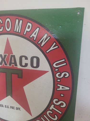 TEXACO Motor Oil 'The Texas Company USA Petroleum Products' Metal Sign 12" x 16" - Picture 2 of 4