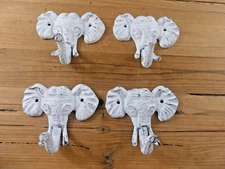 4 Elephant Hooks Cast Iron Decor Entryway Hall Tree Coat Rack Hat Entryway Bath