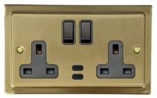 G&H Trimline Satin Brushed Brass TSBB Light Switches, Plug Sockets, USB, Dimmers