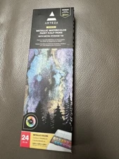 NEW Arteza Metallic Watercolor Metallic Paint Half-Pans, 24pc SEALED