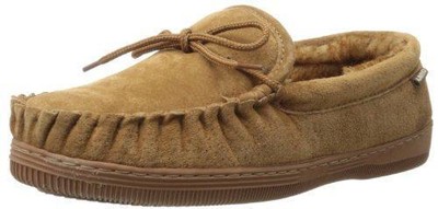 Lamo Men's Moc - Suede - Faux Sheepskin Chestnut - 14 Medium