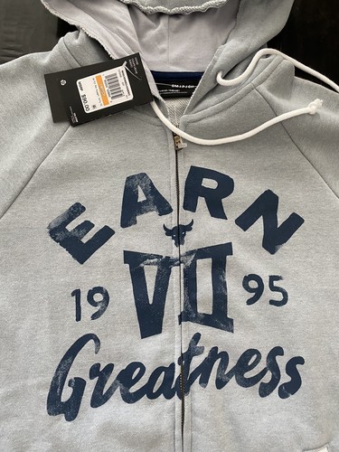 Under Armour Project Rock Mens Small Heavyweight Full Zip Hoodie 1370456 011 New - Picture 2 of 5