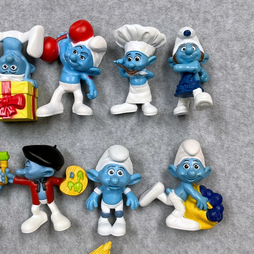 Lote de 15 bonecos colecionáveis de brinquedo Smurf McDonald's Peyo 2011 - Imagem 3 de 4