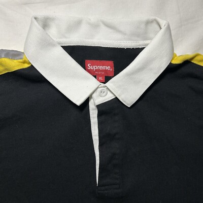 Supreme NY Spring/Summer 2018 Reflective Stripe Rugby Shirt - Size
