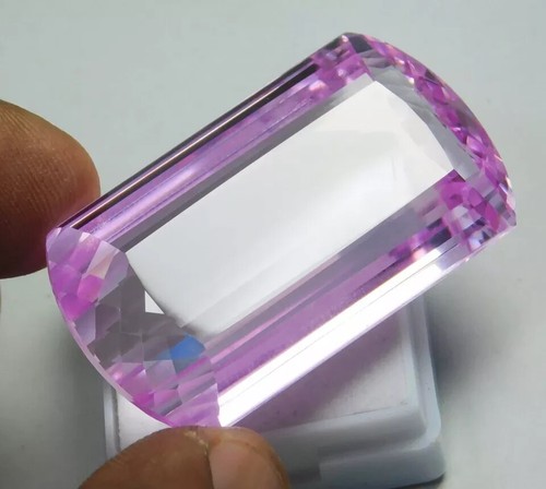 Natural 156.45 Ct Certified Brazilian Pink Kunzite Cushion Cut Loose Gemstone - Picture 5 of 11