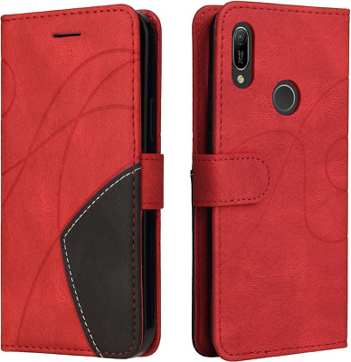 Kompatibel Mit Huawei Honor 8A / Y6 2019 Hülle, Leder PU Brieftasche Handyhülle 