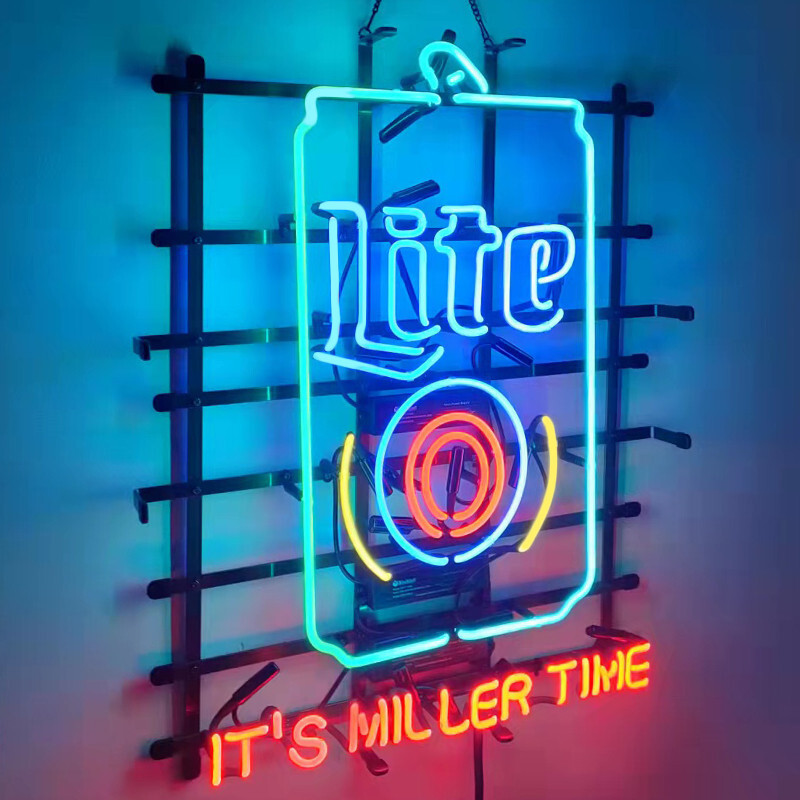 US STOCK It's Miller Time Neon Sign Beer Bar Pub Man Cave Wall