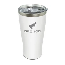 Ford Bronco 20 oz Laser Etched Logo White Stainless Steel Travel Tumbler Mug