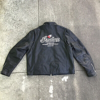 Vtg Indian Motorcycle Leather Riding Jacket Black XL Men Zip Vtg Indian Motorcycle Leather Riding Jacket Black XL Men Zip