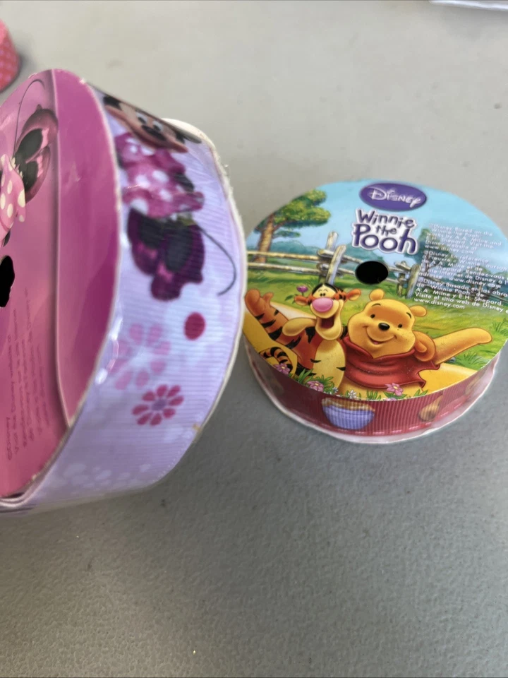 Disney Minnie Mouse & Winnie the Pooh Grosgrain Ribbon Lot of 2 – 1” x 3yd Each  - Image 3 of 4