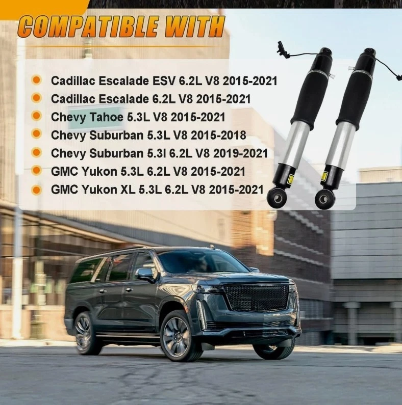 Rear Air Shocks for 2015-2021 Cadillac Escalade, Suburban/Tahoe - FREE Shipping! - Image 3 of 4