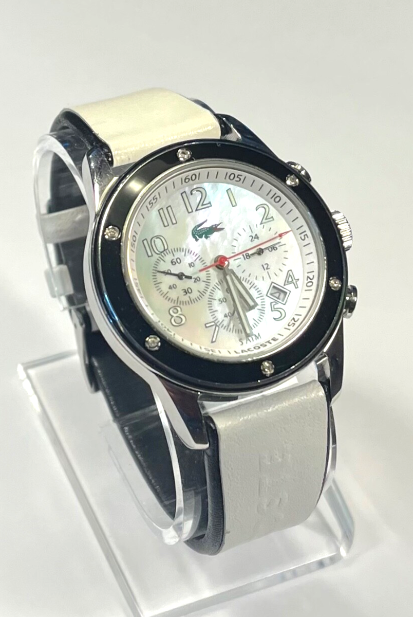Lacoste Womens Watch Chronograph Date 24 Hour WR 5 ATM White  display picture 3