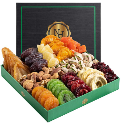 Fathers Day Dried Fruit & Nuts Gift Basket - Fresh Dried Fruit & Nuts Gift Baske