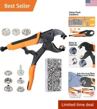 Snap Button Kit, Heavy Duty Snap Fasteners Tools, Screw Snaps on Tools Includ...