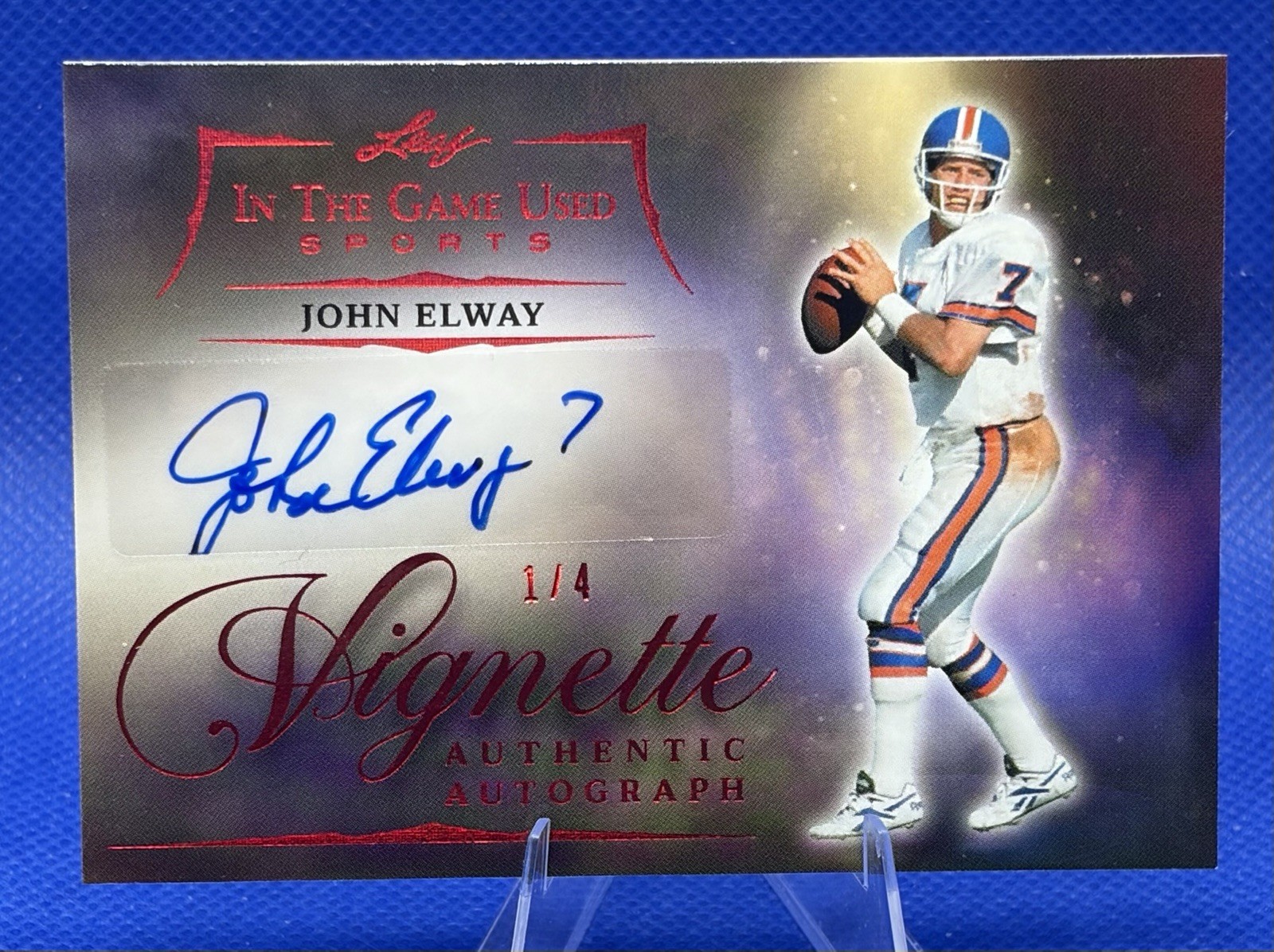 2025 Leaf In The Game John Elway 1/4 Used Sports Vignette Auto Denver Broncos 🔥