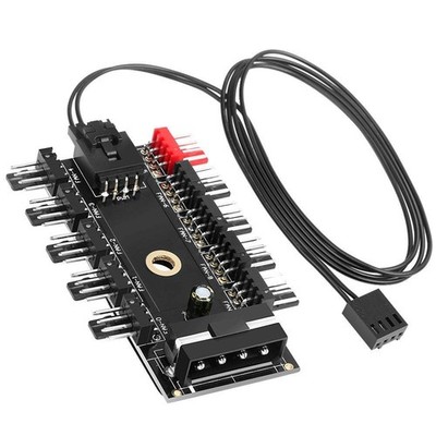 10 Port Lüfter Hub CPU Kühlung 12V PWM 4-Pin Molex Controller