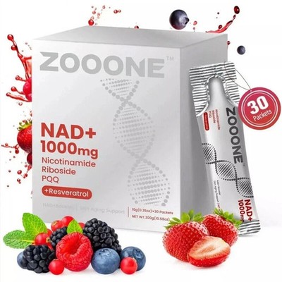 ZOOONE NAD+ NR1000 Drink Mix - Berry Flavor, Energy & Skin Support, 30 Bundle
