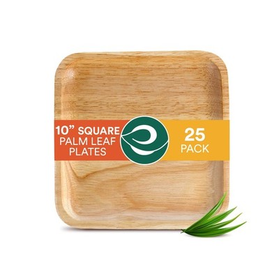 Quadratische Teller aus Palmblättern 100% kompostierbar 25,4 cm Set aus...