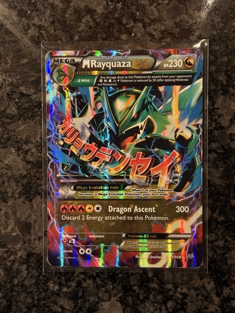 M Rayquaza EX 61/108 Full Art Ultra Rare XY Roaring Skies NM 2015 Pokemon Card
