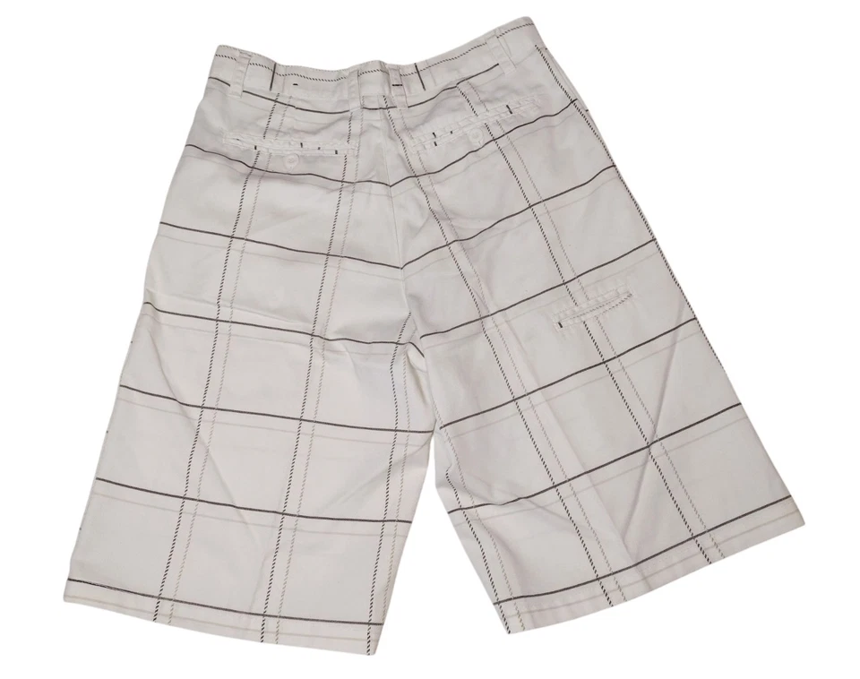 复古 Burnside 格子斜纹短裤青少年男孩 16 码滑板口袋休闲  — 第 4/4 张图片