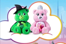 Care Bears X Wicked Plush - Good Luck Bear as Elphaba, Love-a-Lot Bear as Glinda