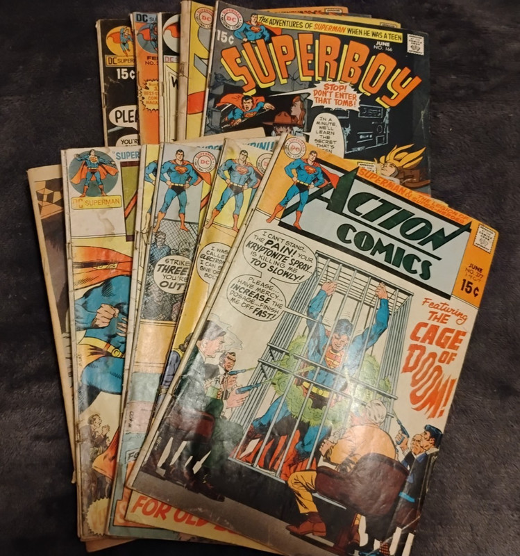 Vintage Superman / Action Comics 11 Book Lot - GD - VG Reader Copies