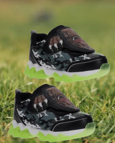 Jurassic World Toddler Boys SIZE 5 Light-Up Sneakers T-Rex Athletic Shoes - Picture 3 of 24