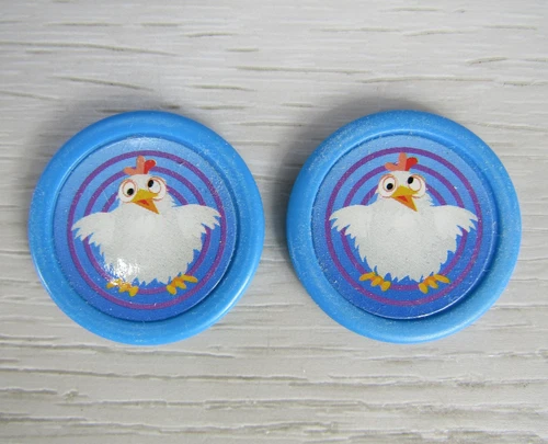 VTG 1992 Loopin Louie Milton Bradley Board Game PARTS (2)- Chicken Coins