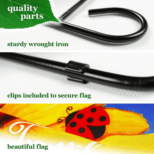 Combo Pack Garden Flag Stand Black 36x 6 in and Garden Flag 12x18 in Sunflower - Picture 4 of 9