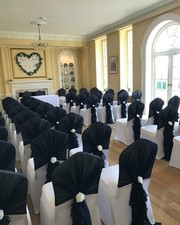 Navy Blue Ruffle Chair Covers £2.00 each to buy.