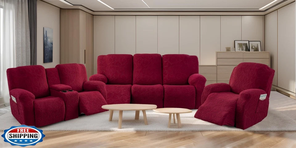 YUEANG Recliner Sofa Covers Sectional Couch Cover for Reclining Couch 3 Seat, - Image 2 of 4