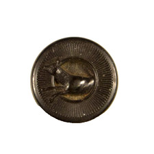 Bouton fantaisie 1851 Goodyear caoutchouc cerf doe saut avant guerre civile C20