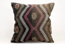 Kilim Pillow Cover, 20x20 in, Decorative Sofa Cushion, Handmade Boho Pillow
