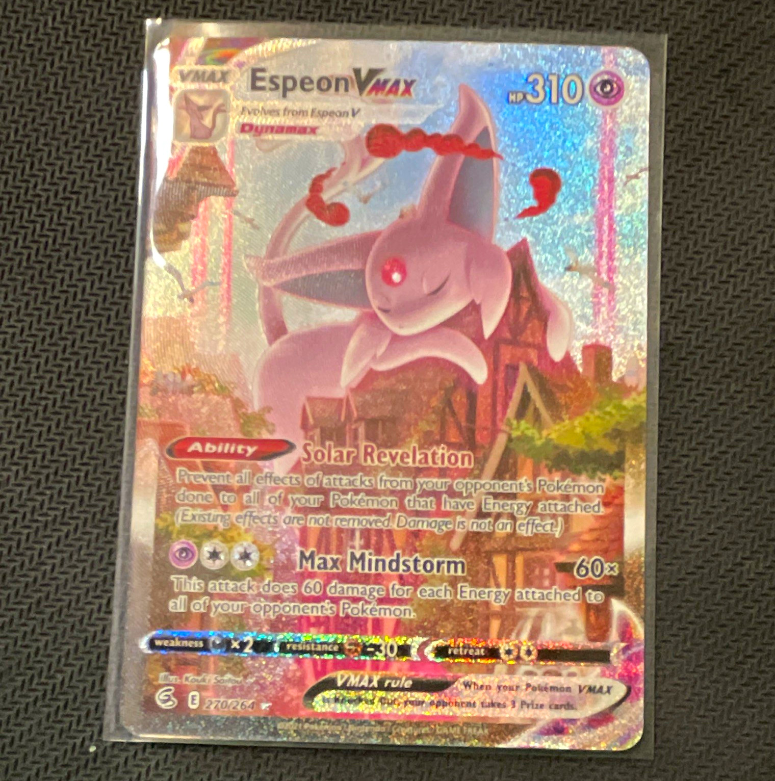 Pokemon TCG Espeon VMAX 270/264 Fusion Strike Secret Rare Alt Art Holo EN