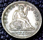 1855 SEATED LIBERTY QUARTER...............MIN. BID .01 & NO RESERVE!