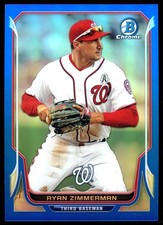 2014 Bowman Chrome Blue Refractor #92 Ryan Zimmerman /250