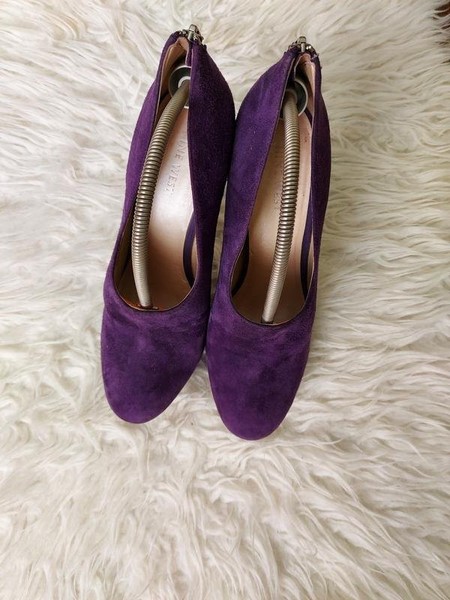 Women Nine West Ankle Boots Purple 38.5