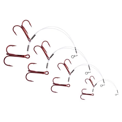 4 Stinger Systeme Hardmono mit Doppeldrilling Angsthaken Set Raubfisch Vorfächer - Bild 1 von 2