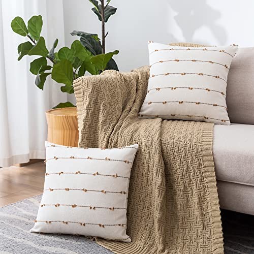 Decorative Throw Pillow Covers Pack of 2 Boho Linen Throw Pillow Cases for - Bild 3 von 6