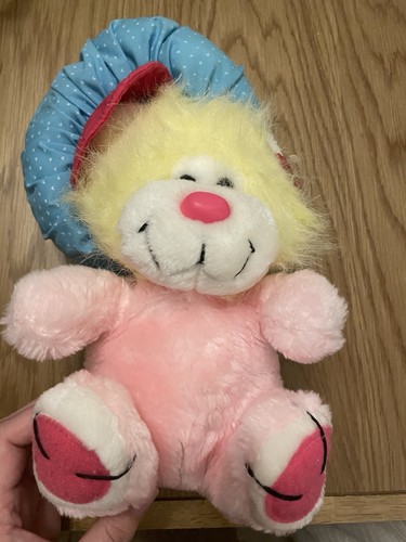 Plush Lion Pink Hair Puffy Hat Dan Dee Imports Taiwan HTF Vintage 11”