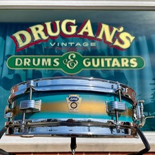 1960 Ludwig 3x13 Be-Bop Jazz Combo Trans Badge Snare Drum Baby Blue/Gold Duco